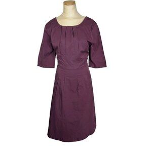 Mikarose dress purple scoop neck half sleeve fit flare L